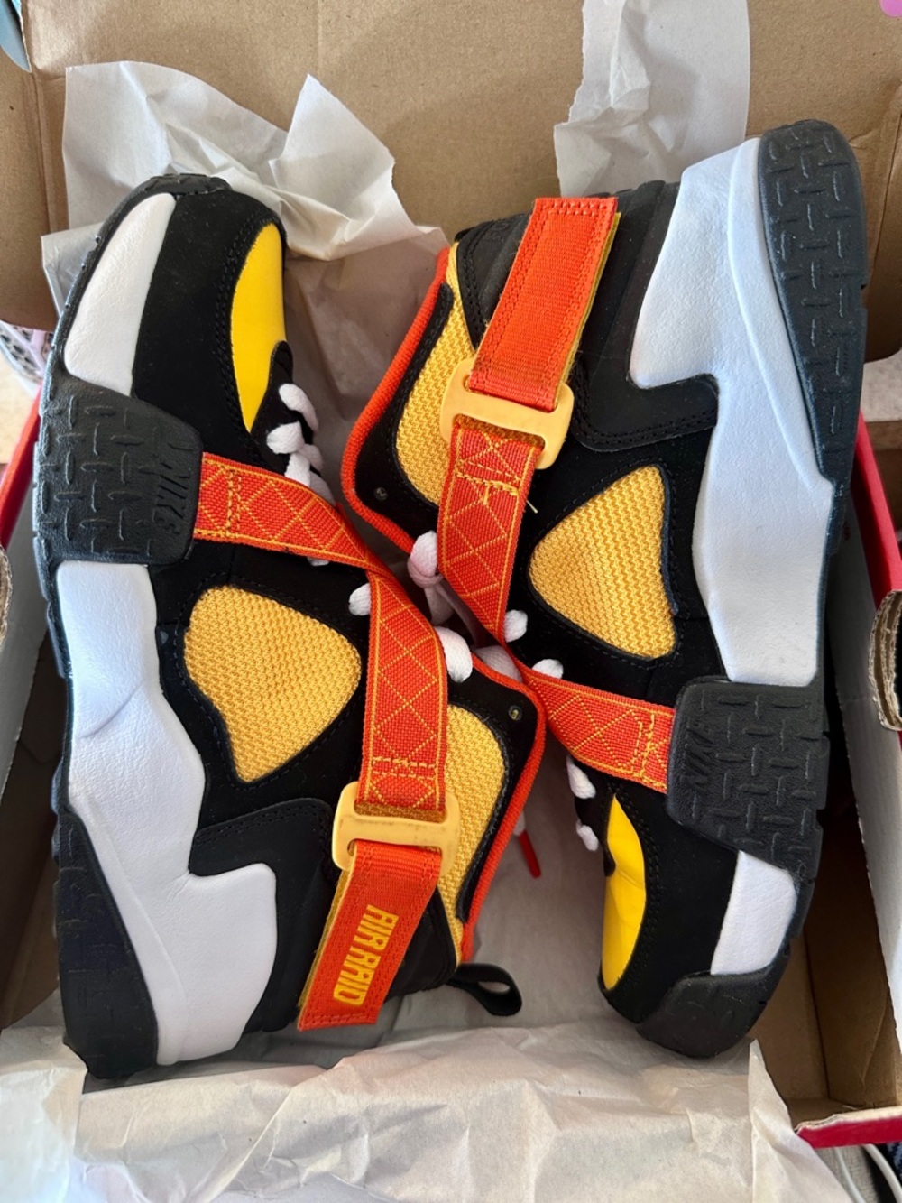 Nike Kids Strap Sneakers - Yellow, Orange & Black